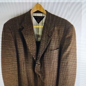 Tommy Hilfiger Tan and Black Plaid Blazer
